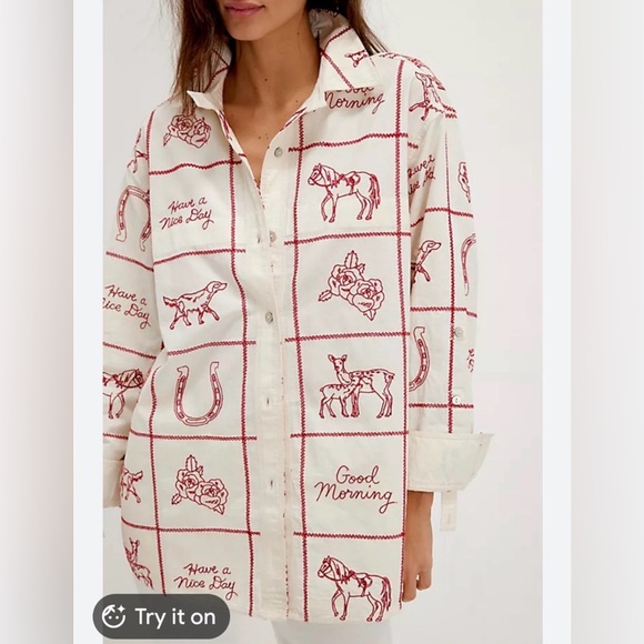 Free People Tops - Free People  We The Free Have A Nice Day western equestrian blouse Top RARE